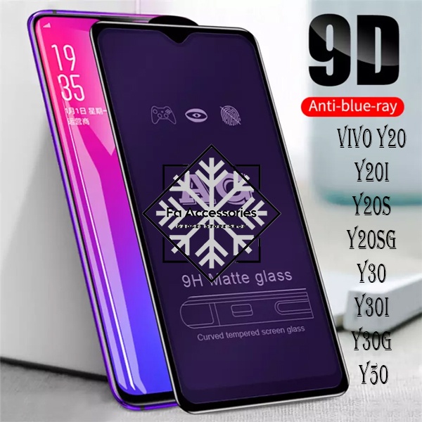 tempered Glass Bluray Anti Blue Light Full 10D 99D vivo y20 y20i y20s y20sg y30 y30i Y30G y50 i s G