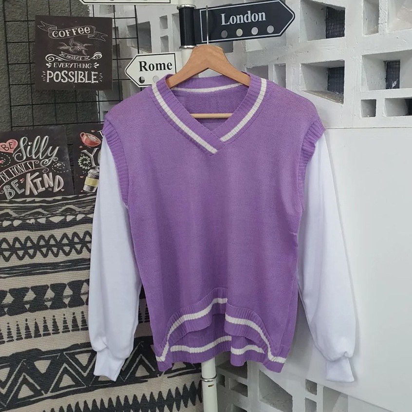 Sweater Wanita Trendy Violetta Bahan Rajut Terbaru Ala Korean Style