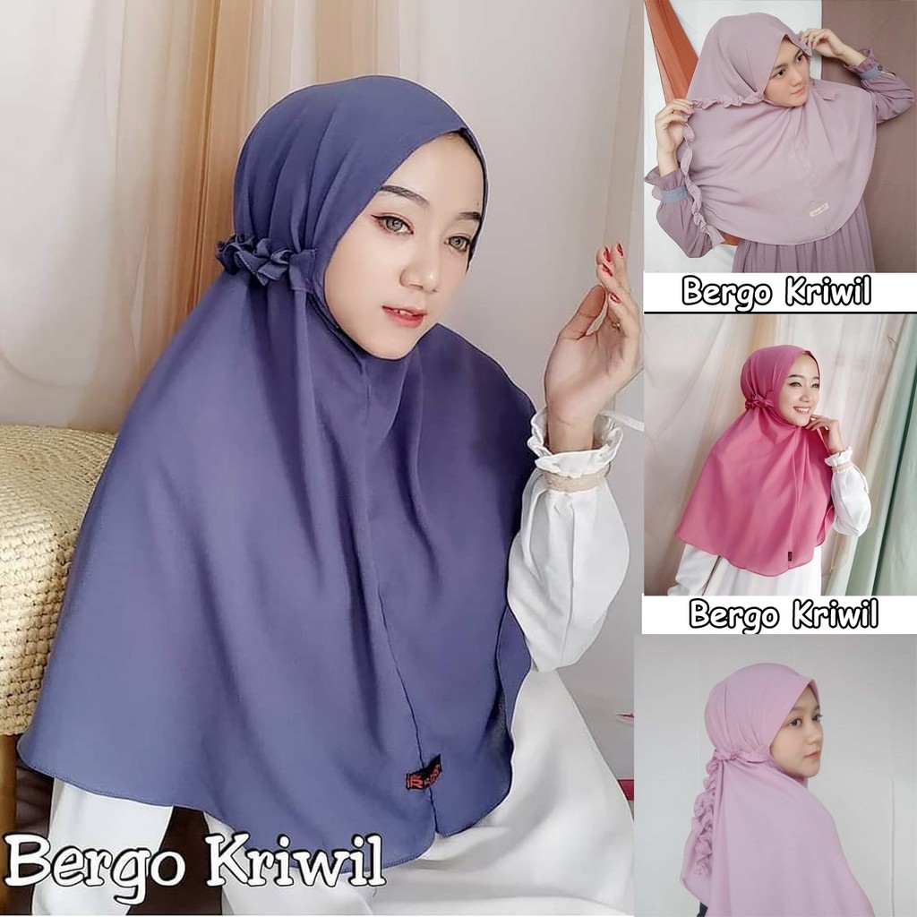 Hijab BERGO TALI KRIWIL / Maryam Diamond / Jilbab Instan / Khimar Rempel-1