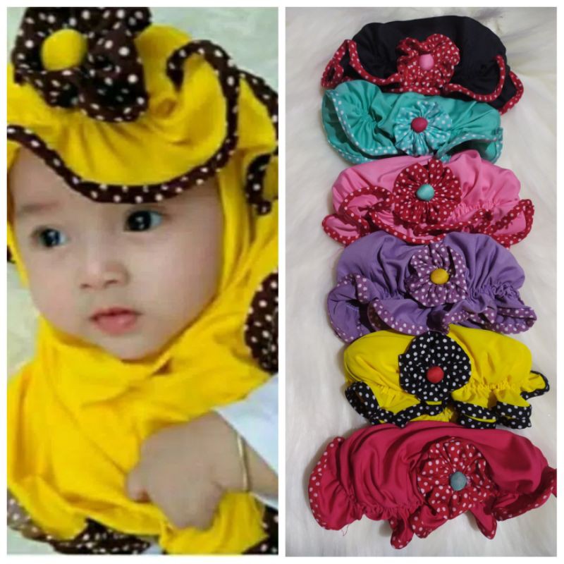 jilbab / anak / bayi / hijab /allsize 0-3 tahun/ TOPI LIST