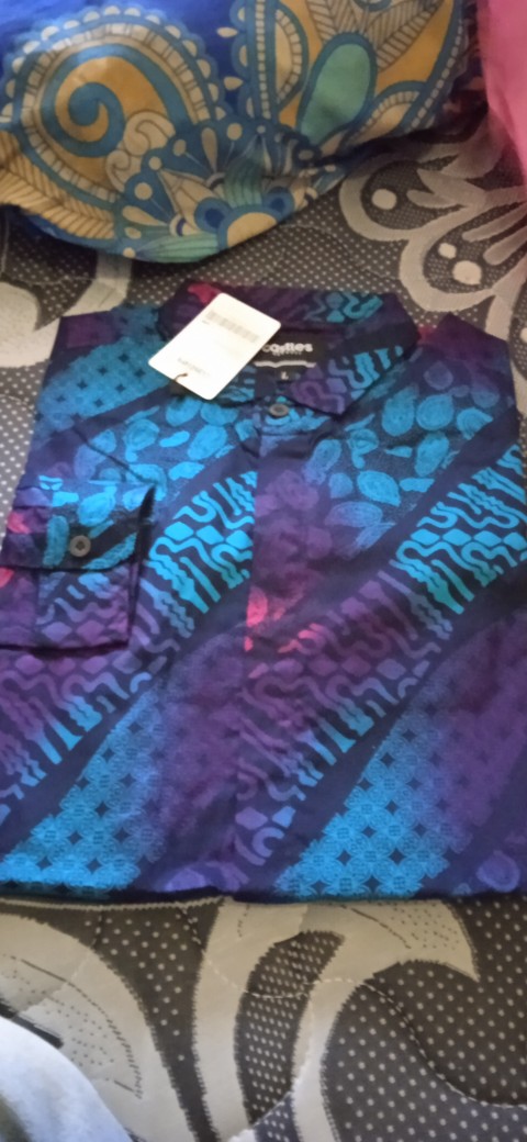 [ready Bigsize] Babedo Kemeja Batik Pria Lengan Panjang Motif Gradasi Biru Premium