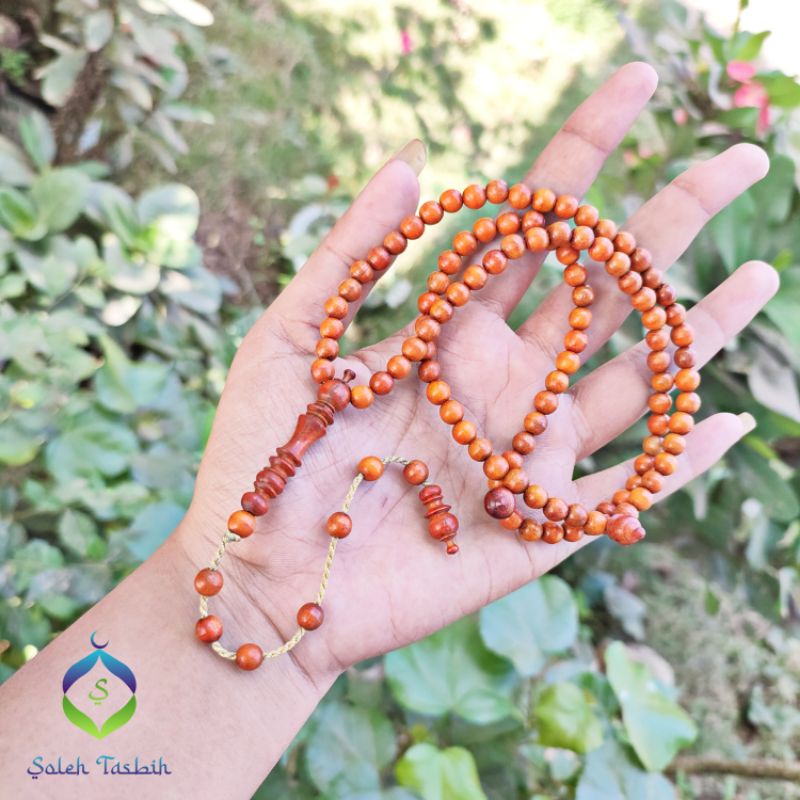 Tasbih Secang Super Size 6mm, Motif Bulat Isi 99 Butir_Bisa COD