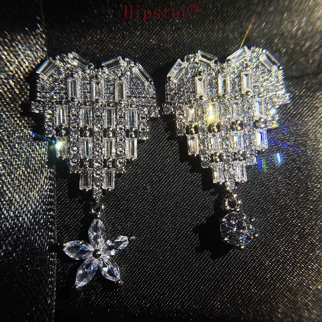 New Fashion Hot Sale Classic Micro-Inlaid Diamond Love Heart-Shaped Asymmetric Earrings