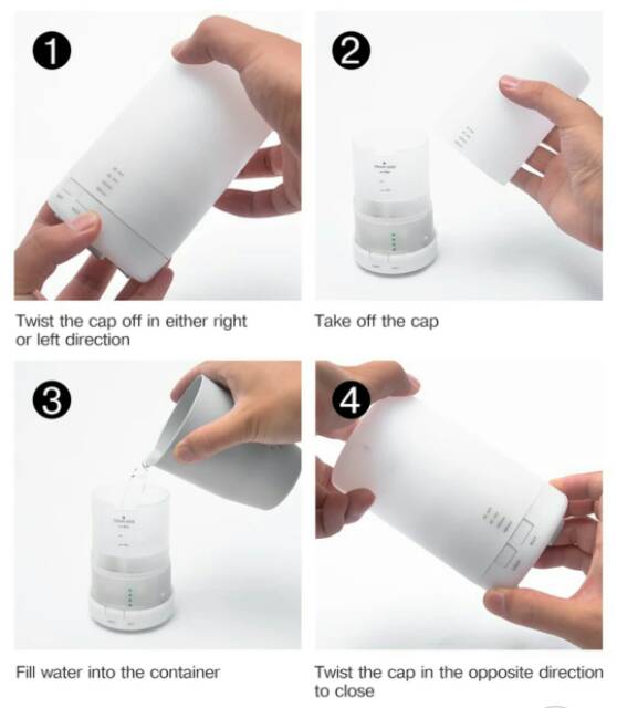 DIFFUSER ULTRASONIC HUMIDIFIER PURIFIER AROMATHERAPY DENGAN LAMPU RGB PENGHARUM RUANGAN 125ML