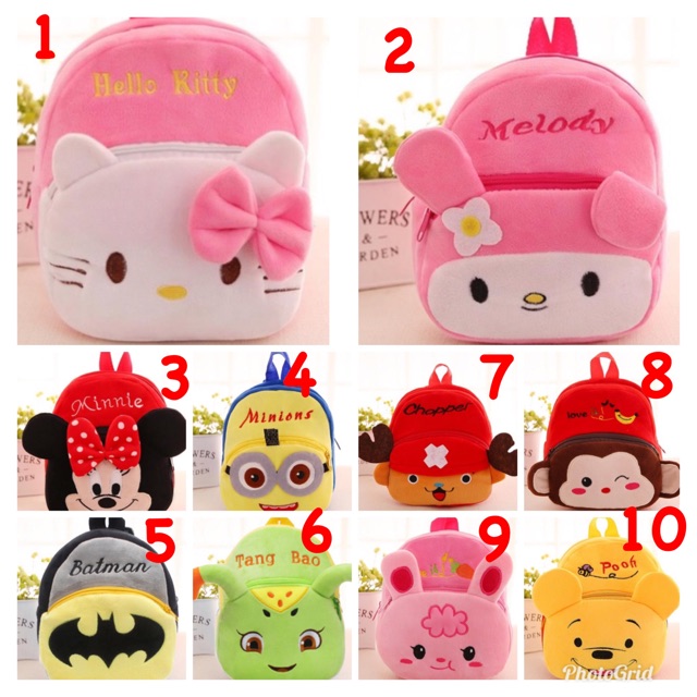 Tas sekolah anak ransel boneka karakter kartun school bag helokitty