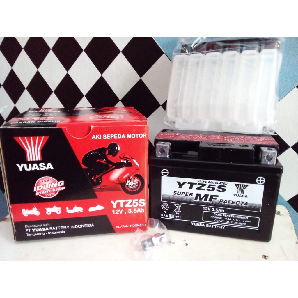 Aki kering motor beat scoopy vario110 mio J YUASA YTZ5S 100℅ asli original