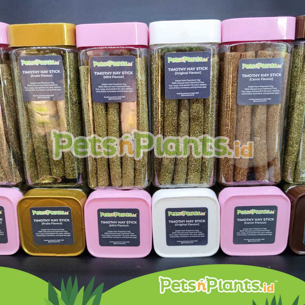 Premium Small Animals Treat - NATURAL TIMOTHY HAY STICK for Rabbit Hamster Chinchilla Guinea Pig