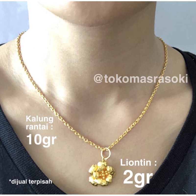 LIONTIN  BUNGA MAWAR EMAS LM 9999 2gr -10gr | TOKOMASRASOKI