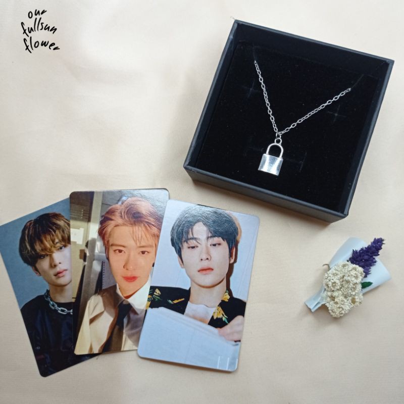 Necklace Padlock / Kalung Gembok NCT Jaehyun Taeyong Doyoung Winwin || Free Photocard & Sticker