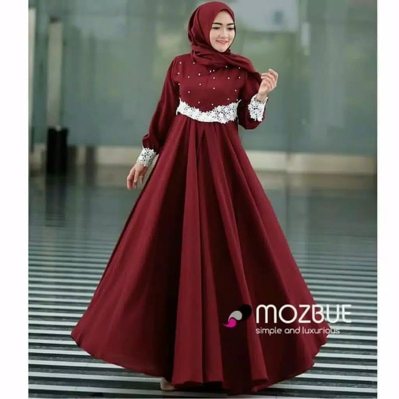 PALOMA Dress - Bisa COD Baju Gamis Dress Busui Brukat Brokat Mutiara Remaja Wanita Perempuan Ibu Mus