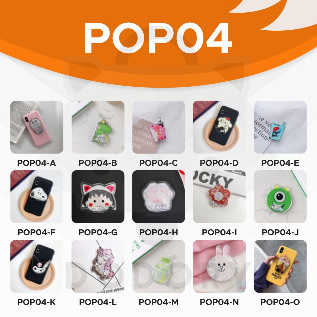 DODORY Pop Socket Glitter Karakter 3D  Phone Holder Aksesoris HP Popsocket