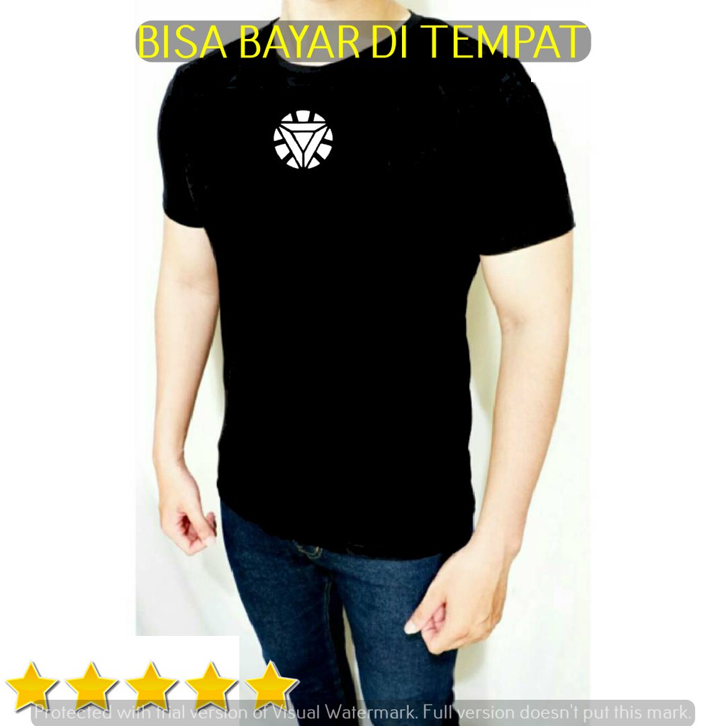 Kaos fitness pria baju gym captain ironman kaos hitam
