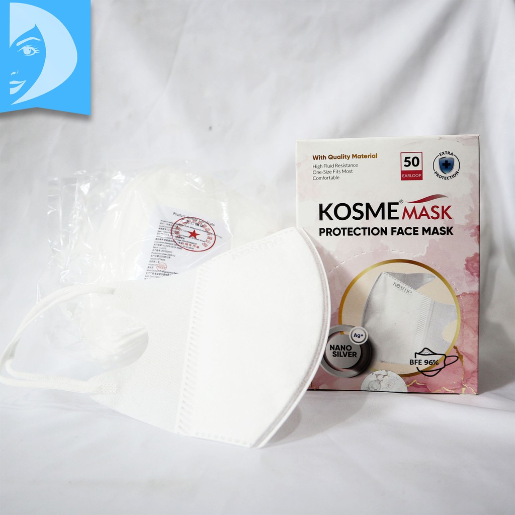 Kosme Mask Fitmask / Masker Duckbill Fit Mask / Fitmask Kids / Kosmemask KM 95 Masker Anti Jerawat KM95 Putih Hitam Warna Warni Black White Colour Color Promax Raffi Ahmad Nagita Slavina 1 BOX