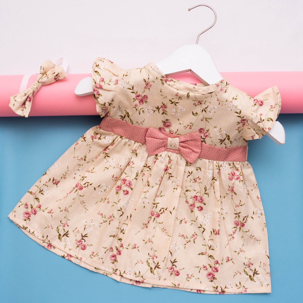 Q&amp;K baby dress ribbon small flower