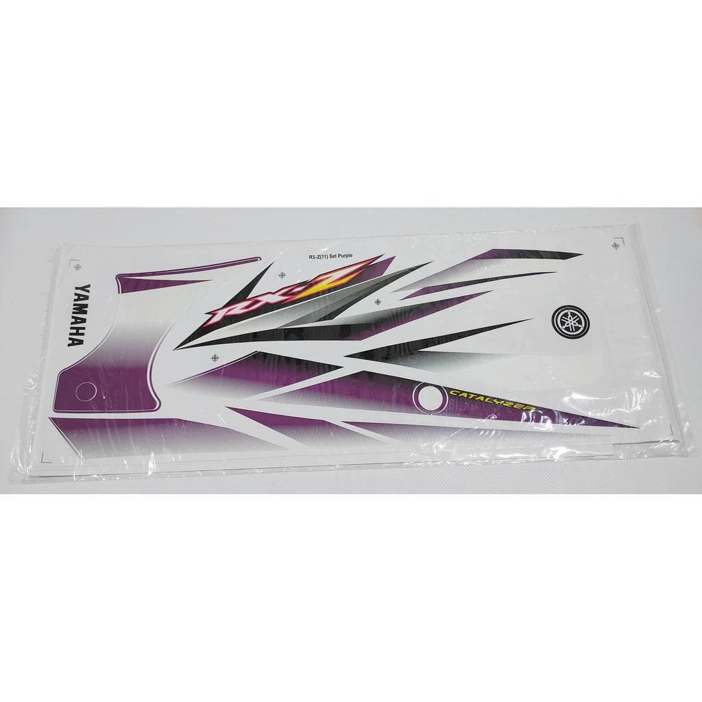 STIKER. STRIPING BODY YAMAHA RXZ CATALYZER. RX Z BARU WARNA UNGU (KODE 11 SET PURPLE)