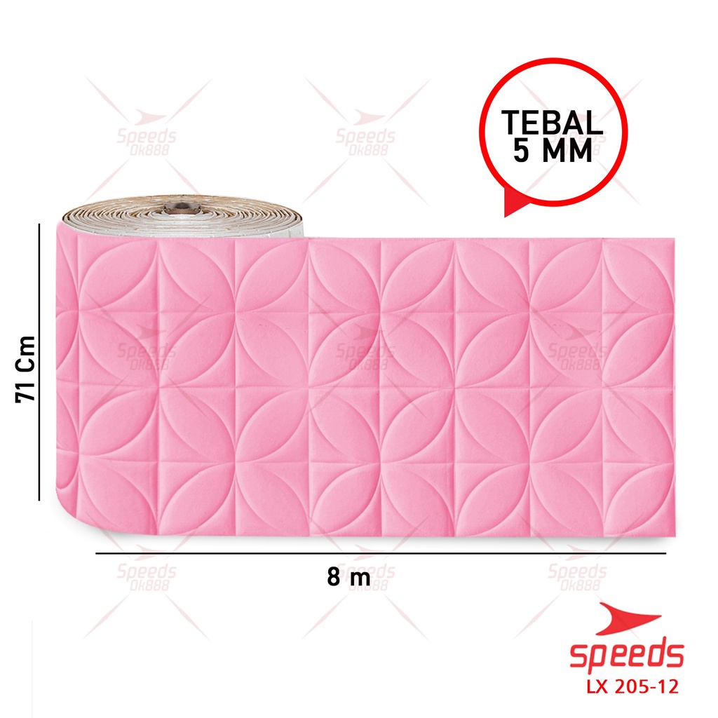 SPEEDS Perekat Wallpaper Dinding 3D Motif Foam Batu Bata Per Lembar 205-11-Kawung Pink 8m 5mm