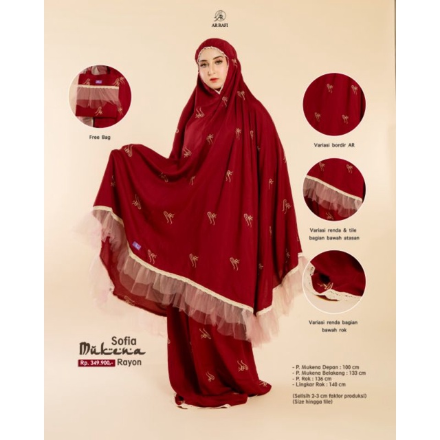 MUKENA SOFIA//ARRAFI HIJAB//MUKENA ARRAFI//MUKENA DEWASA//MUKENA TERBARU//TERLARIS//COD