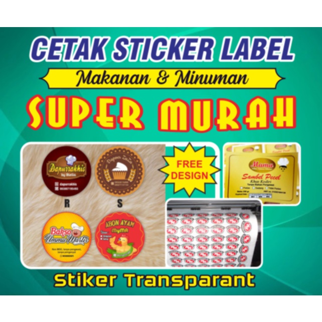 

Cetak Stiker Label Vinyl Transparan A3+ (Cutting)