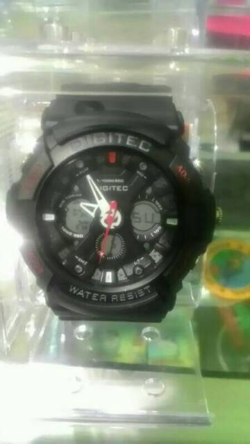 Jam tangan outdoor digitec, dual time analog dan digital