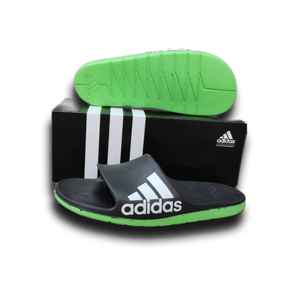 SANDAL SLOP ADIDAS DURAMO / SANDAL SELOP PRIA WANITA-Hitam hijau
