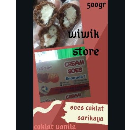 

soes coklat sarikaya/soes coklat vanila 500gr/soes isi vanila/soes coklat vanila/soes coklat 500gr