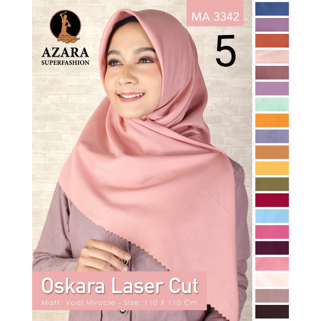 Azara Jilbab Segi Empat Voal Oskara Laser