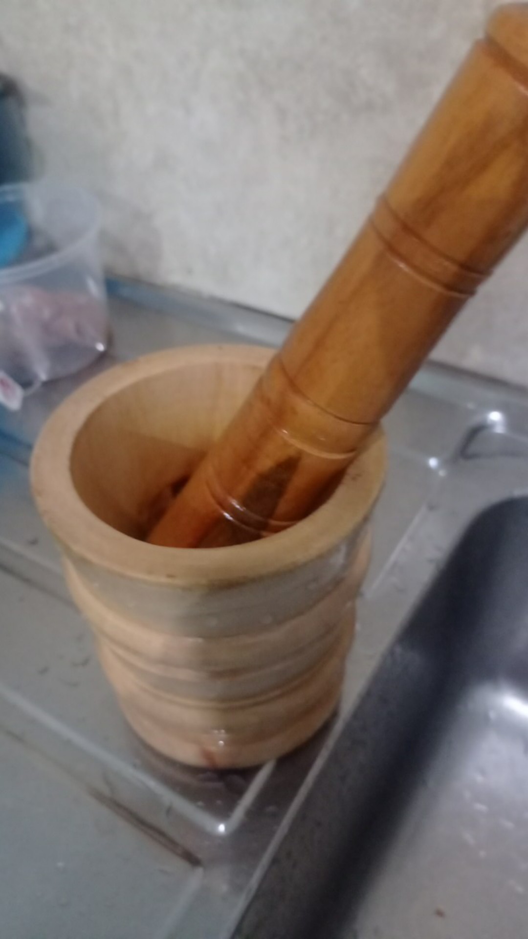 Lumpang Kayu Tradisional Kayu Mahoni Ukuran Kecil! Kuat Tidak Mudah Patah