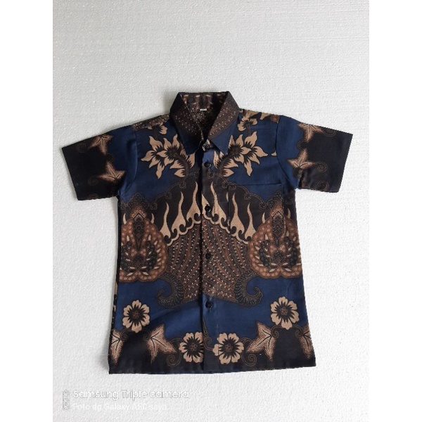 KEMEJA BATIK ANAK,BATIK ANAK.KIDS BATIK.BATIK REMAJA ABG-BATMAN BIRU ANAK