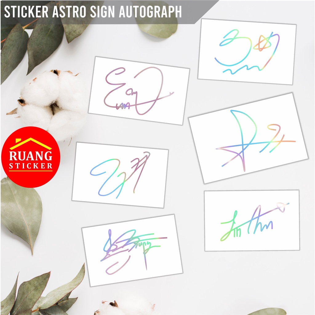 STIKER HOLOGRAM PELANGI MEMBER ASTRO SIGN AUTOGRAPH TANDATANGAN SEHARI JADI CUSTOM STICKER