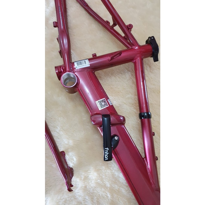 FRAME SET FNHON MONSOON 20 inch Merah Red DISCBRAKE ALUMUNIUM Plus Handlepost HP 31 35 40 cm telescopic Frame fork 22 inch disc brake Sepeda Seli Monson Moonsoon Moonson not Blast Gust Storm Tornado