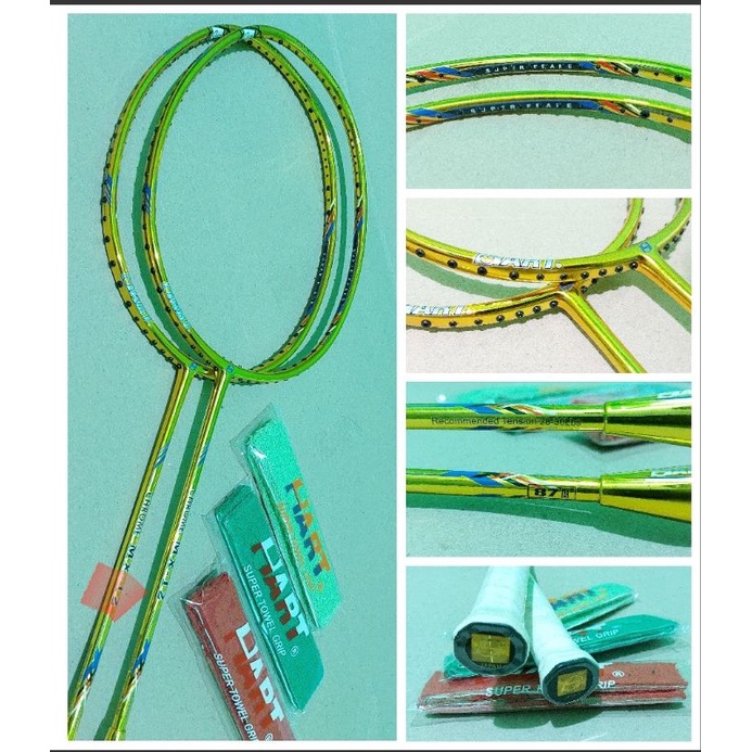 RAKET BADMINTON MERK HART CHROMETECH MX 12 - GOLD - CHROME - 1000% ORIGINAL