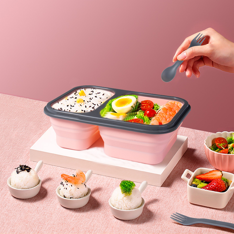 Kotak Bekal Lipat Folding Lunch Box Silicone Tempat Makan Lipat Portable Untuk Traveling