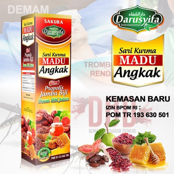

SAKURA sari kurma madu ANGKAK DARUSYIFA obat herbal demam thypus dbd - SAKURA