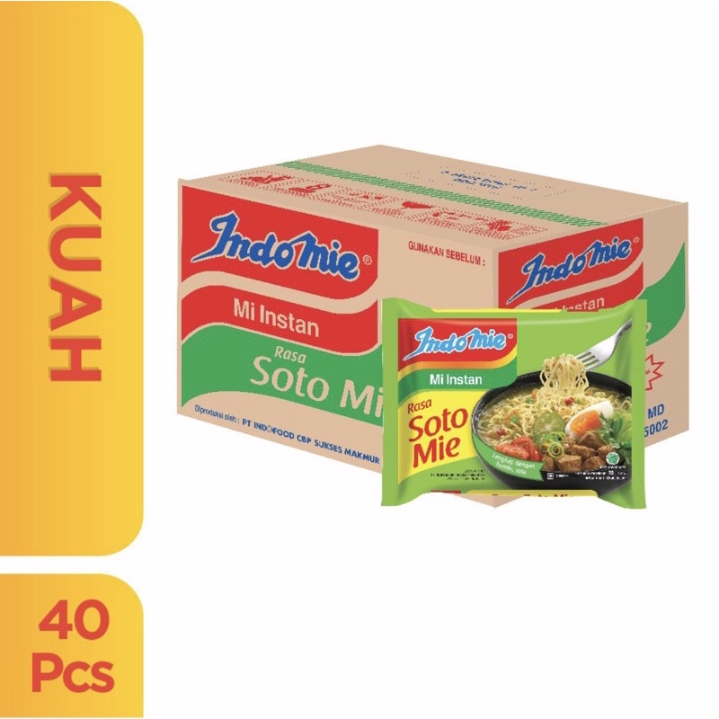 

1 Dus Isi 40 Pcs - Indomie Kuah Soto Mie