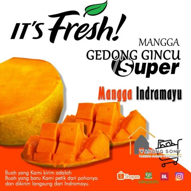 

Mangga Gedong Gincu Asli Indramayu Kelas SUPER Isi 1kg