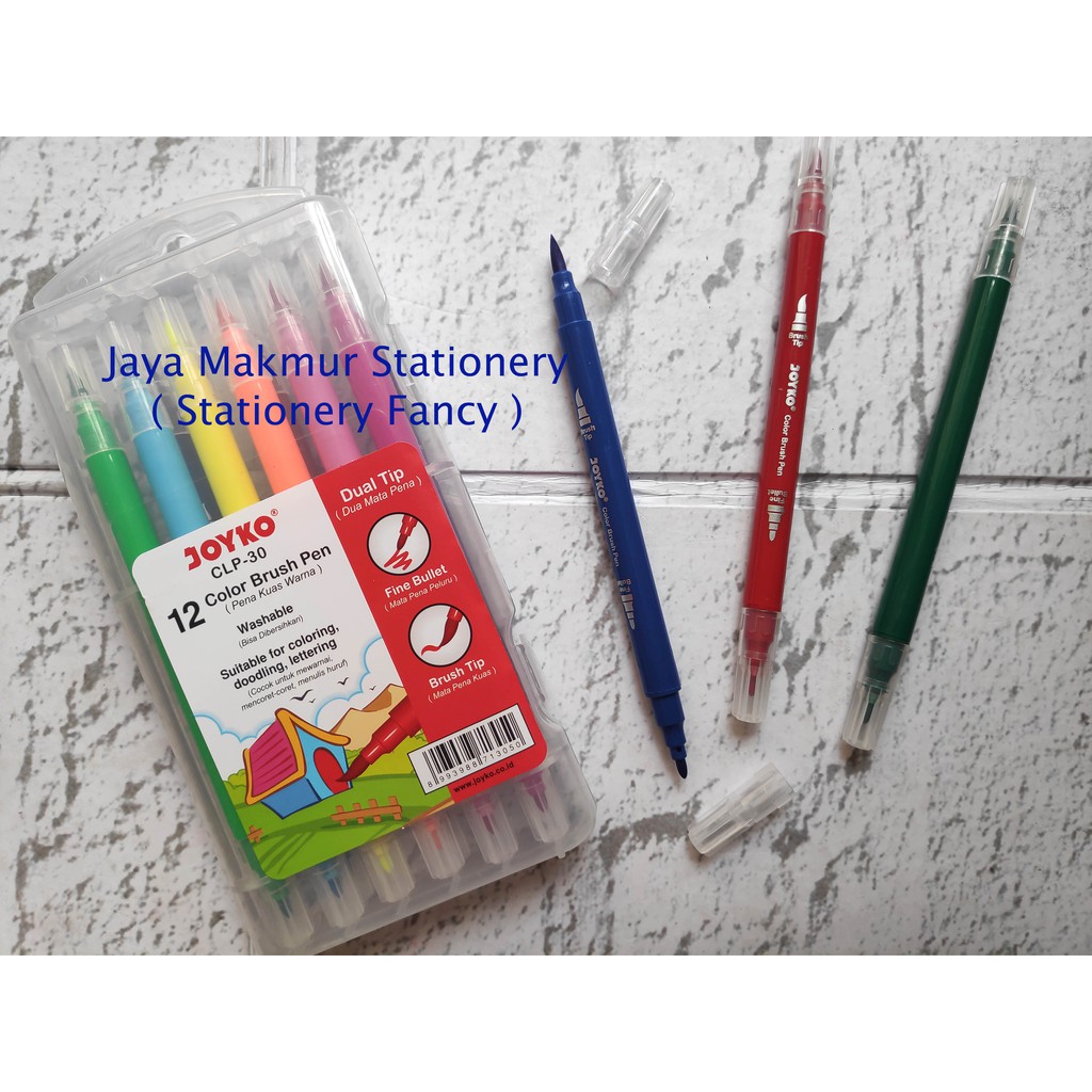 Pen Kuas/ Brush pen Warna Joyko CLP-30 (12 warna)
