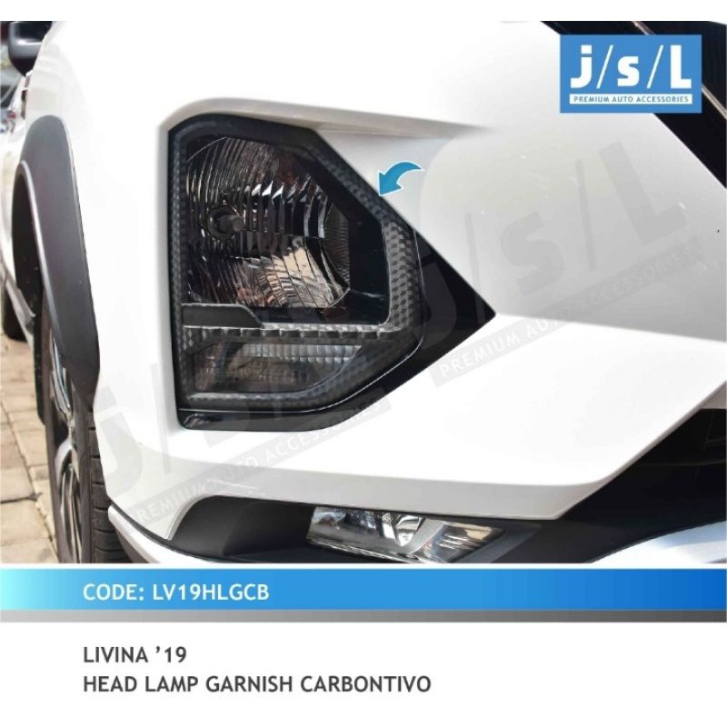 Garnis Lampu Depan All New Livina 2019 Hitam Carbon