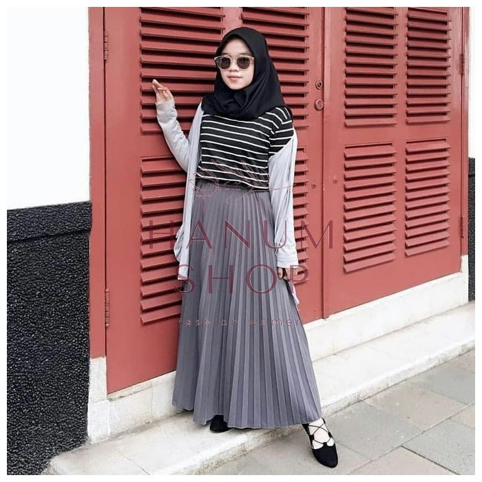 ROK PLISKET MAXI SKIRT rok PANJANG-7