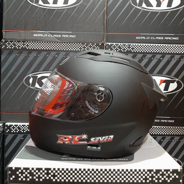 Helm KYT RC7 polos black doff/ RC Seven hitam doff