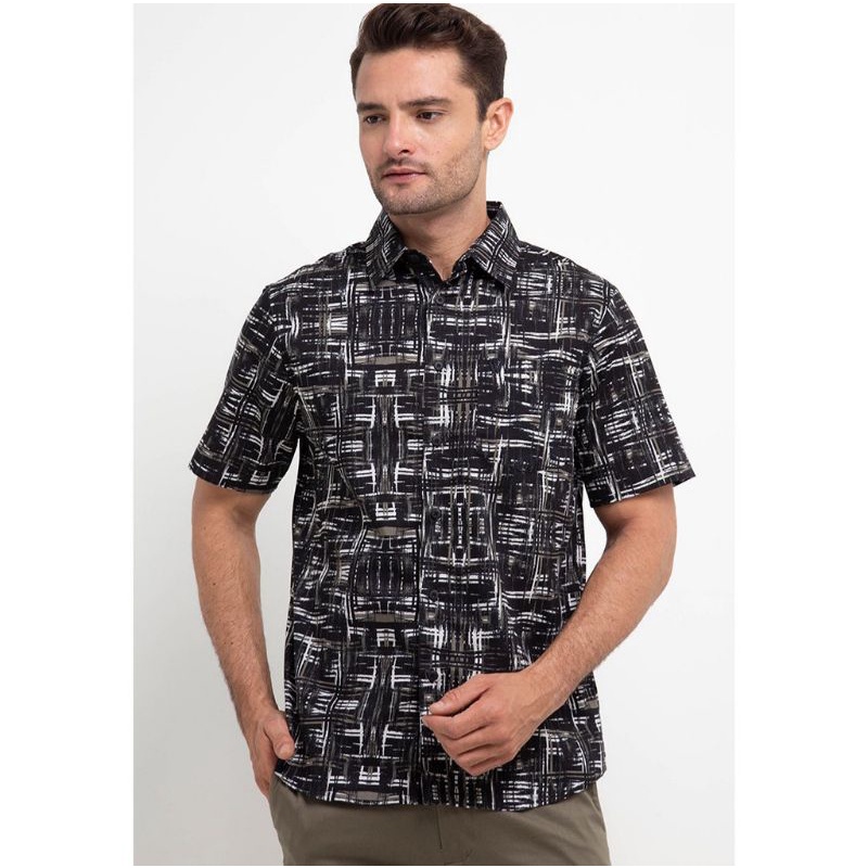 Kemeja WALRUS STUDIO Original Motif Abstrak Gelap