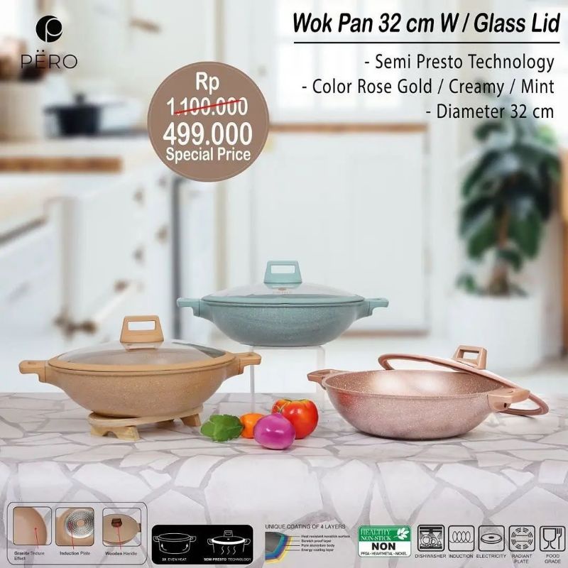 Pero Wok Pan 32 cm Semi Presto