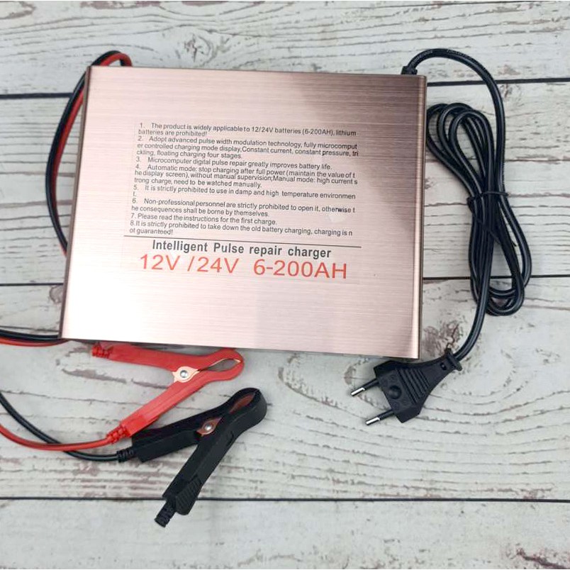 BISA COD Charger Aki Mobil Lead Acid Smart Battery Charger 12V/24V 200AH -Taffware LD-002S