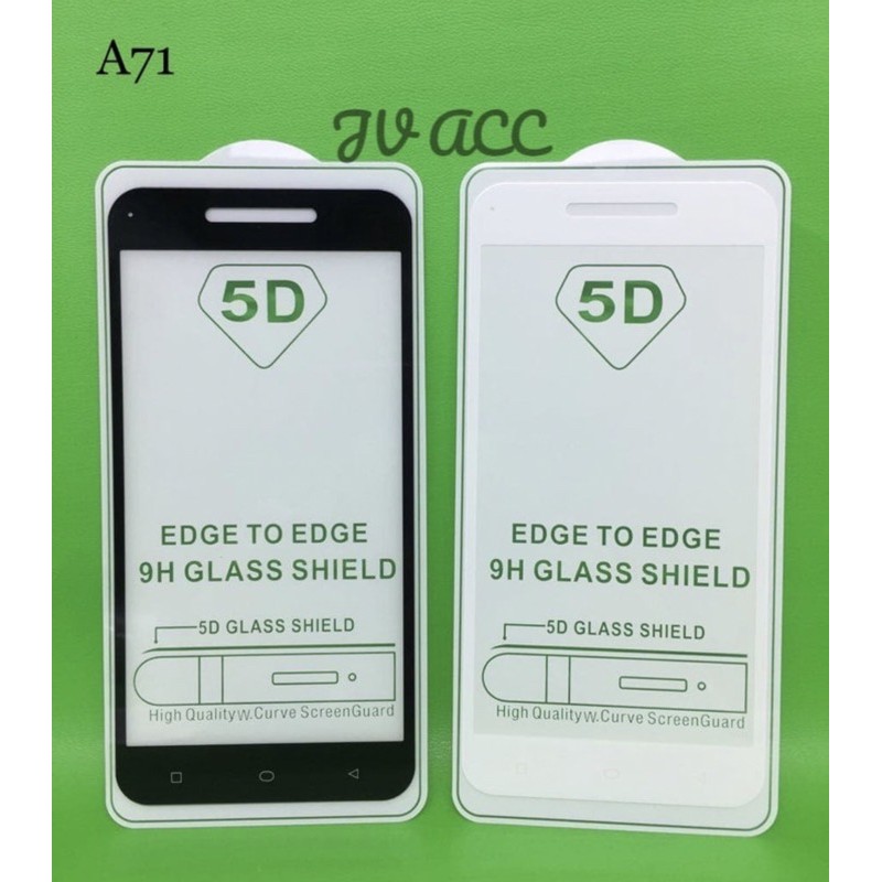 TEMPERED GLASS FULL LEM OPPO A71 BLACK WHITE - BC