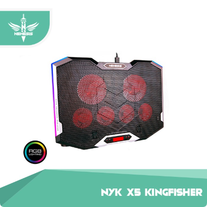 COOLING PAD GAMING NYK Kingfisher X-5 Kipas Pendingin Laptop 6 Fan X5