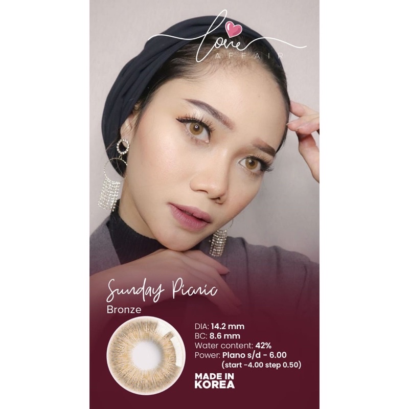 Softlens LOVE AFFAIR X2 BROWN BRONZE NORMAL & MINUS (-0.50 s/d -6.00) softlense / BB Lensa Kontak