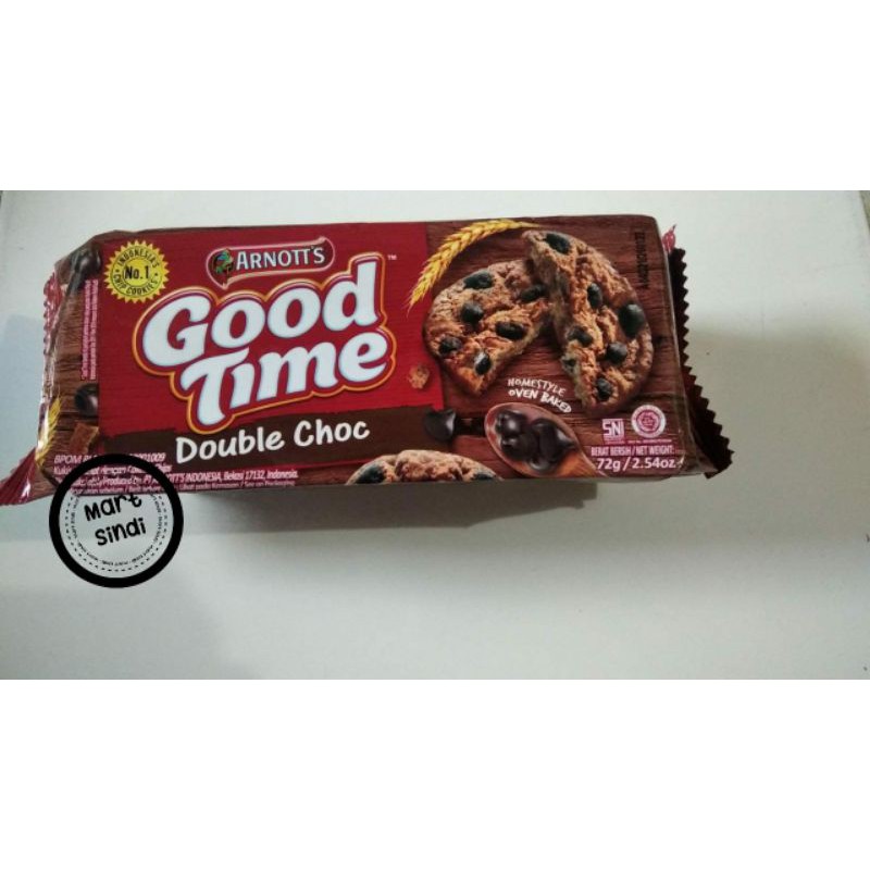 

GoodTime Double Choc 72gr/Biskuit Good time Arnotts GoodTime/Good Time Choco Dip Cookies Chocochips 71gr