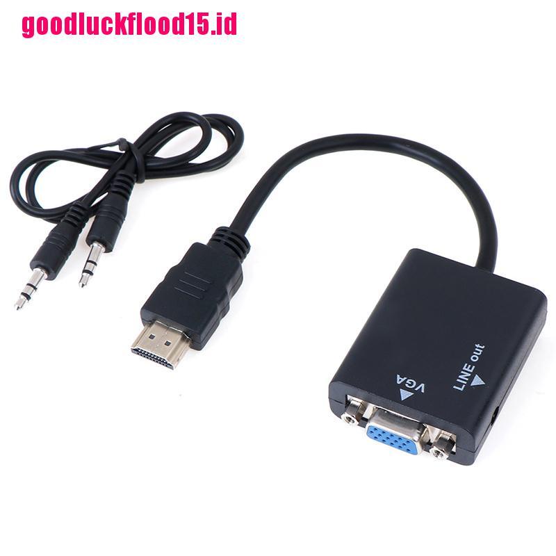 (LUCKID) Kabel Adapter converter HDMI Ke VGA 1080P Dengan audio