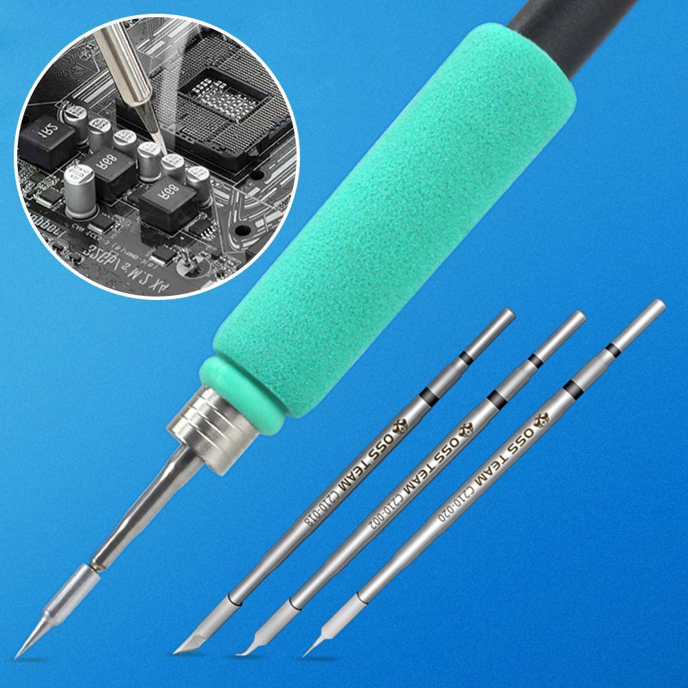 Populer C210 Solder Listrik Iron Tips Kepala Tahan Lama C210-I K SI T210 Handle Alat Las