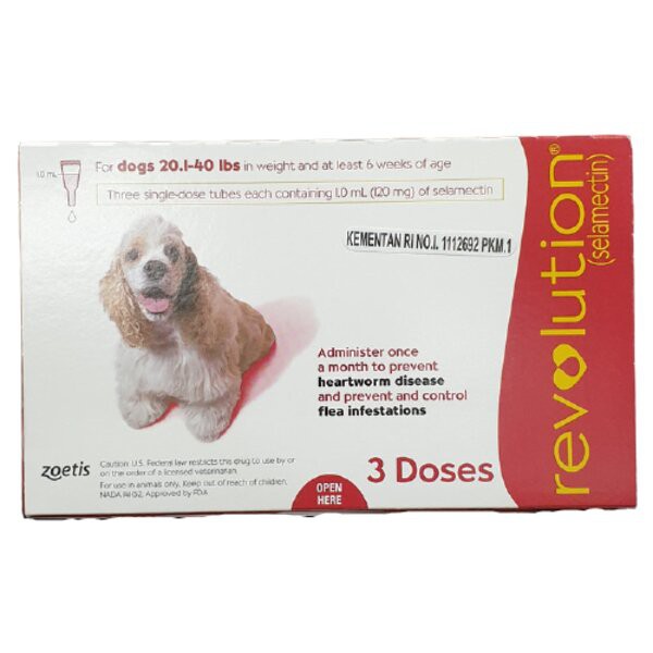 Revolution Dog Red 20-40 lbs Obat Kutu Anjing Sedang Medium 10-20kg kg