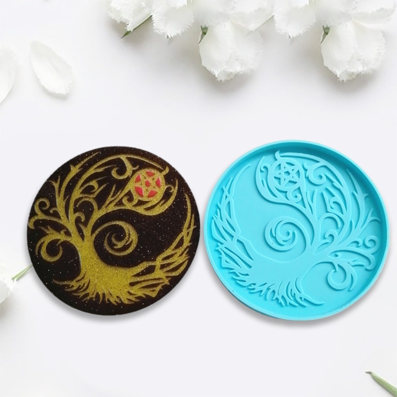 SIY  Magic Tree Coaster Epoxy Resin Mold Cup Mat Casting Silicone Mould DIY Crafts Home Decoration Ornaments Making Tool